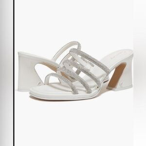 Circus NY by Sam Edelman Heddie Slide Sandal , Bright White , Rhinestone Straps